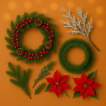 Декор: Новорічні Вінки, Гілочки, Квіти