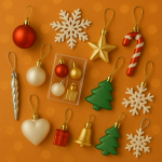 Пластикові новорічні ялинкові підвіски, прикраси.