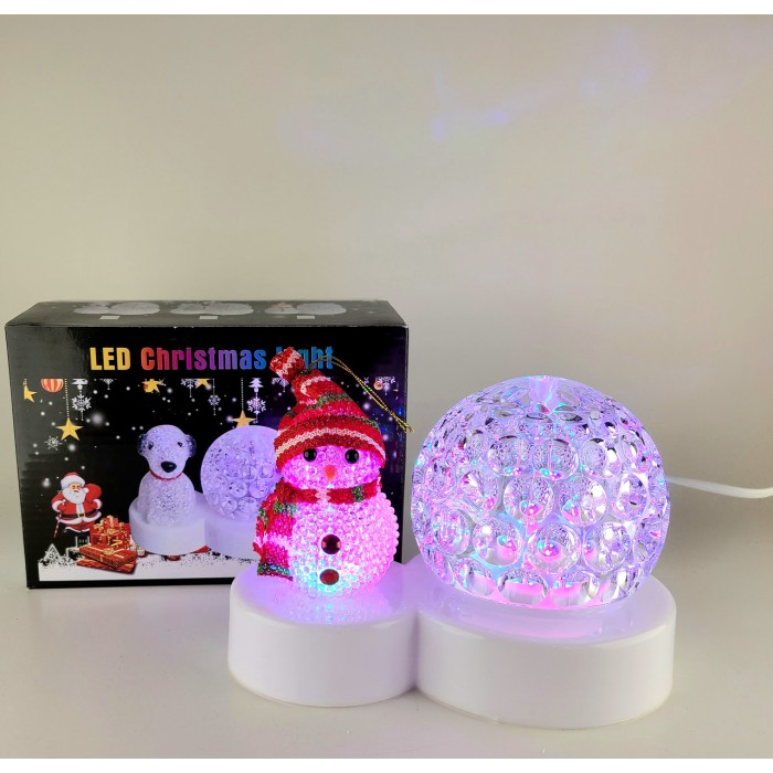 Ночник Проектор Снеговик 18х9см с278