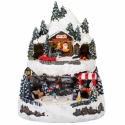 Новогодняя музыкальная карусель с подсветкой 31х24см   9153-005