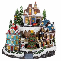 Новогодняя музыкальная карусель с подсветкой 31х30см   9153-004