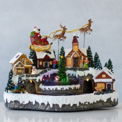 Новогодняя музыкальная карусель с подсветкой 31х24см   9153-003