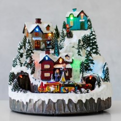 Новогодняя музыкальная карусель с подсветкой 21х21см   9153-002