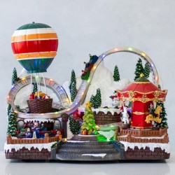 Новогодняя музыкальная карусель с подсветкой 33х26см   9153-001