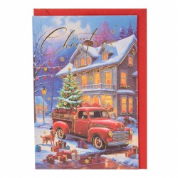 Витальная открытка с конвертом в Новый Год 3000-043