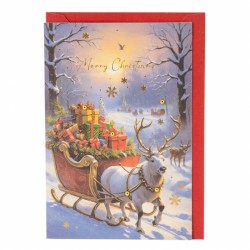 Витающая открытка с конвертом до Нового года 3000-041