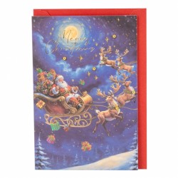 Витающая открытка с конвертом до Нового года 3000-039