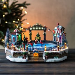 Новогодняя карусель с подсветкой и музыкой 36х18см 6026-009