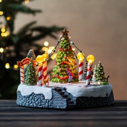 Новогодняя карусель с подсветкой и музыкой 21х18см 6026-004