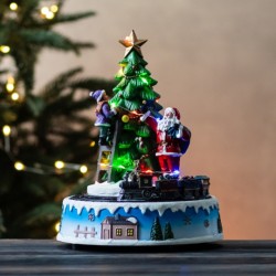 Новогодняя карусель с подсветкой и музыкой 23х8см 6026-002