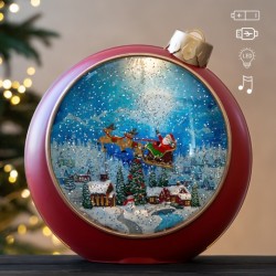 Новогодний музыкальный фонарь с подсветкой 21х21см 9240-009