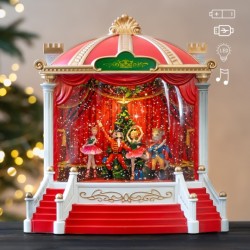 Новогодний музыкальный фонарь с подсветкой 23х22см 9240-01