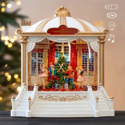 Новогодний музыкальный фонарь с подсветкой 23х22см 9240-014