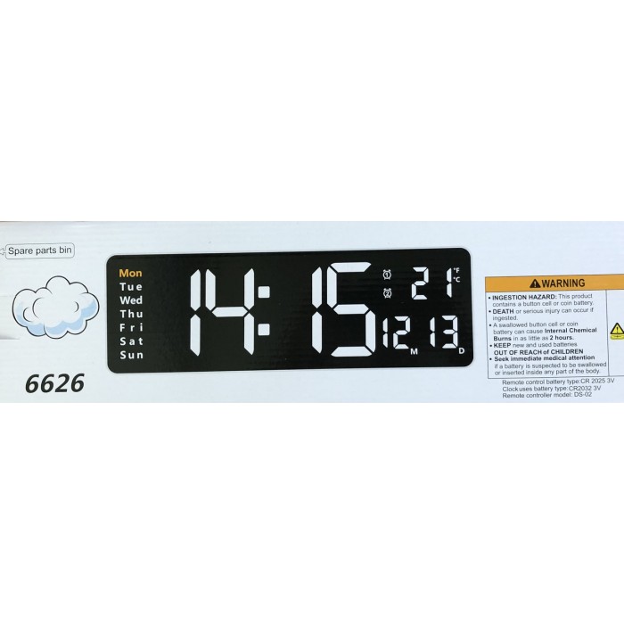 Часы электронные с пультом 39х13см 6626