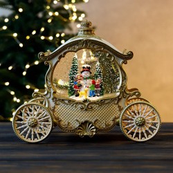 Новогодний музыкальный фонарь с подсветкой 22х26см 9408-027