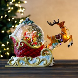 Новогодний музыкальный фонарь с подсветкой 30х19см 9408-007