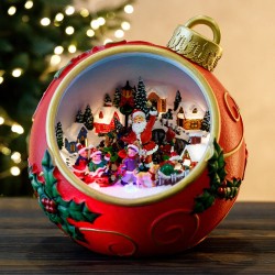 Новогодний музыкальный фонарь с подсветкой 20х18см 9408-004